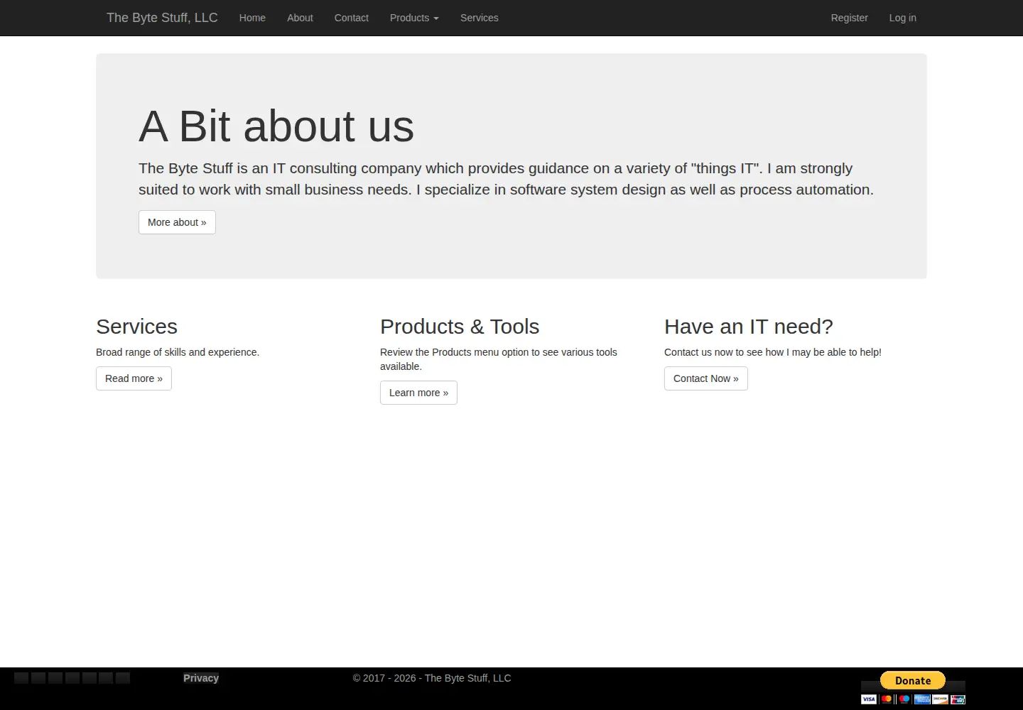 Screenshot of thebytestuff.com