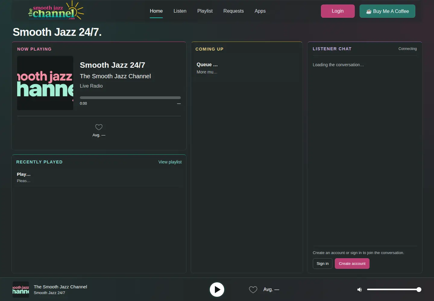 Screenshot of thesmoothjazzchannel.com