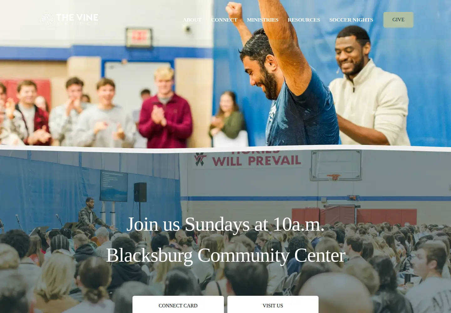 Screenshot of thevinechurchfamily.com