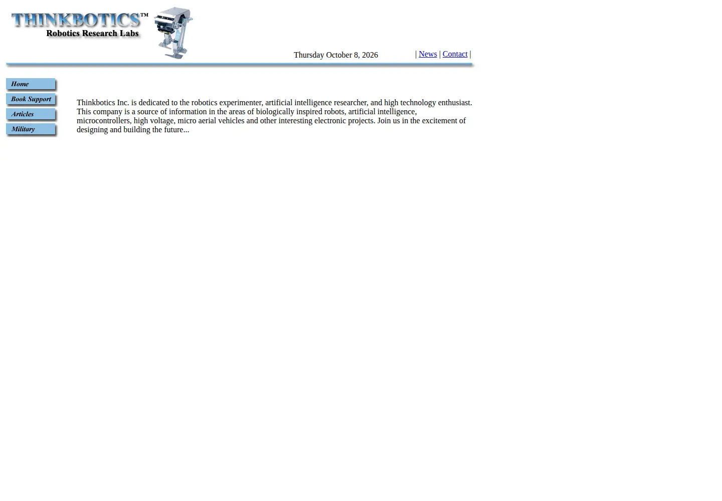 Screenshot of thinkbotics.com