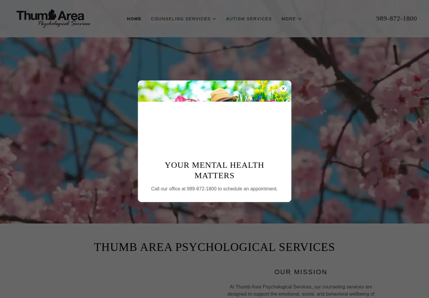 Screenshot of thumbpsychological.com