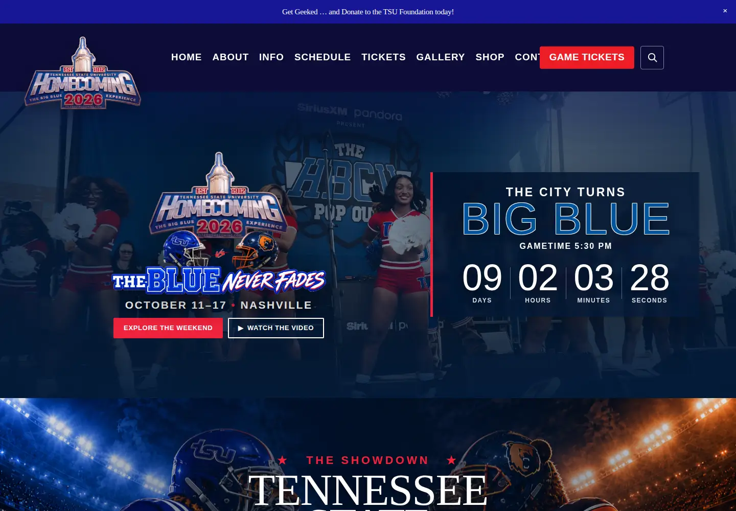 Screenshot of tigerhomecoming.com