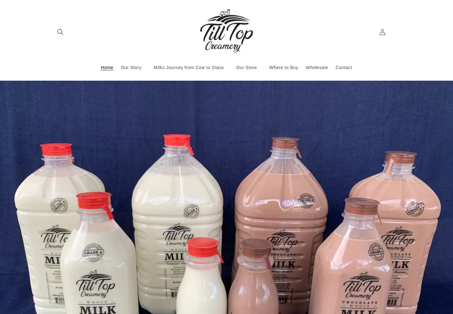 Captured homepage of tilltopcreamery.com in the current scan
