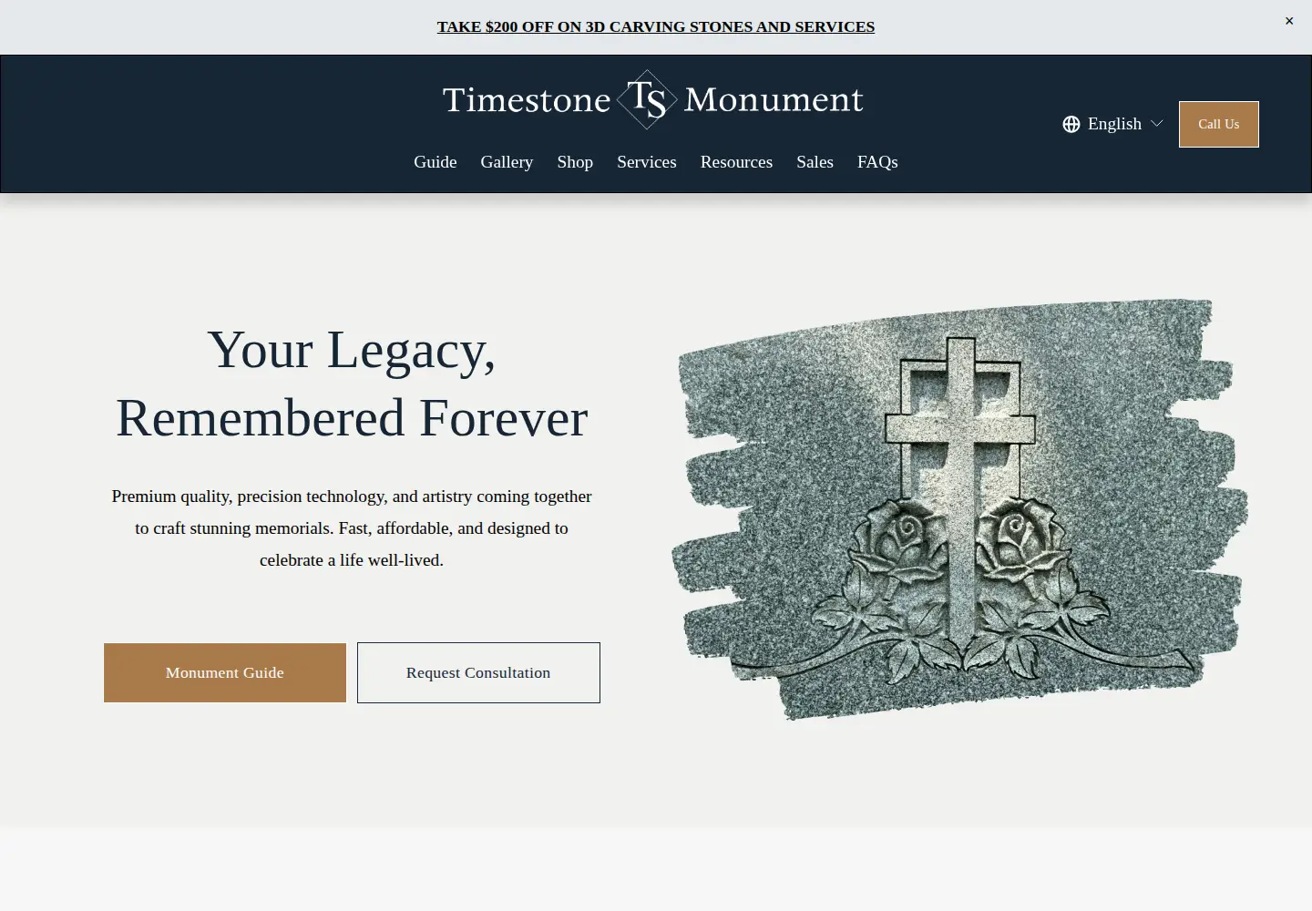 Screenshot of timestonemonument.com