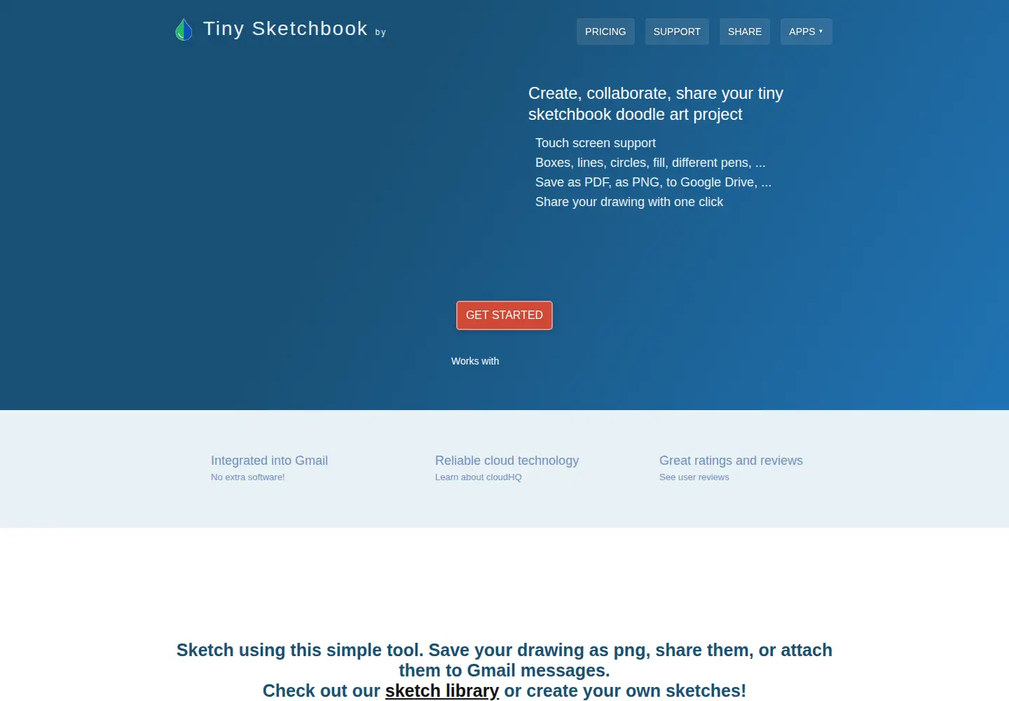Screenshot of tinysketchbook.com
