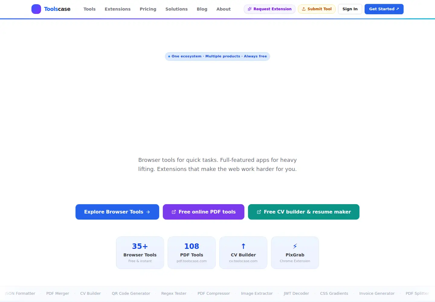 Screenshot of toolscase.com