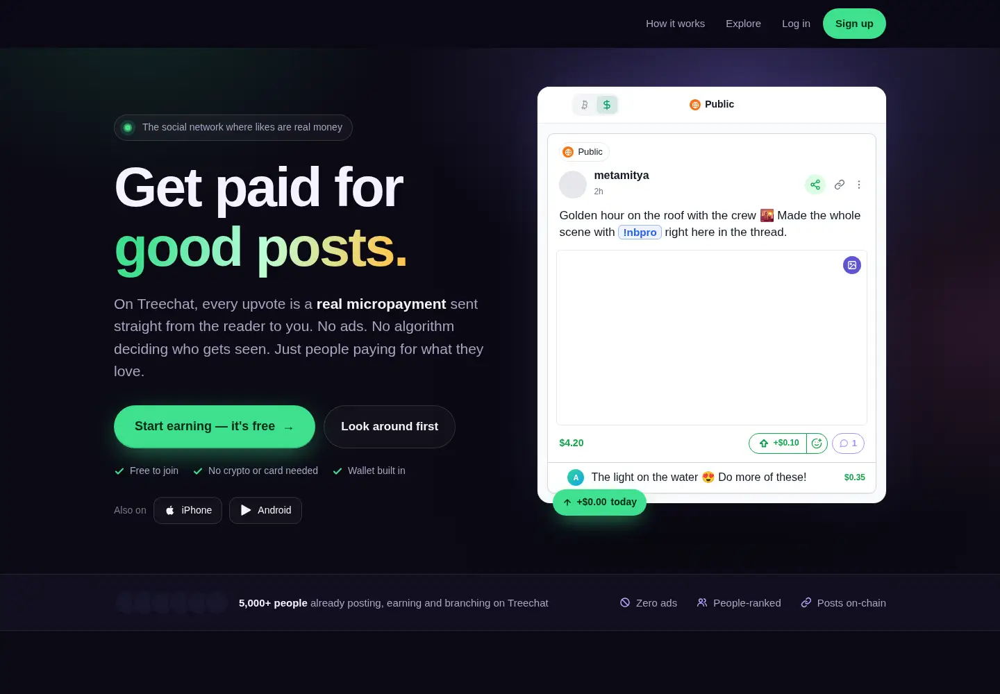 Screenshot of treechat.com