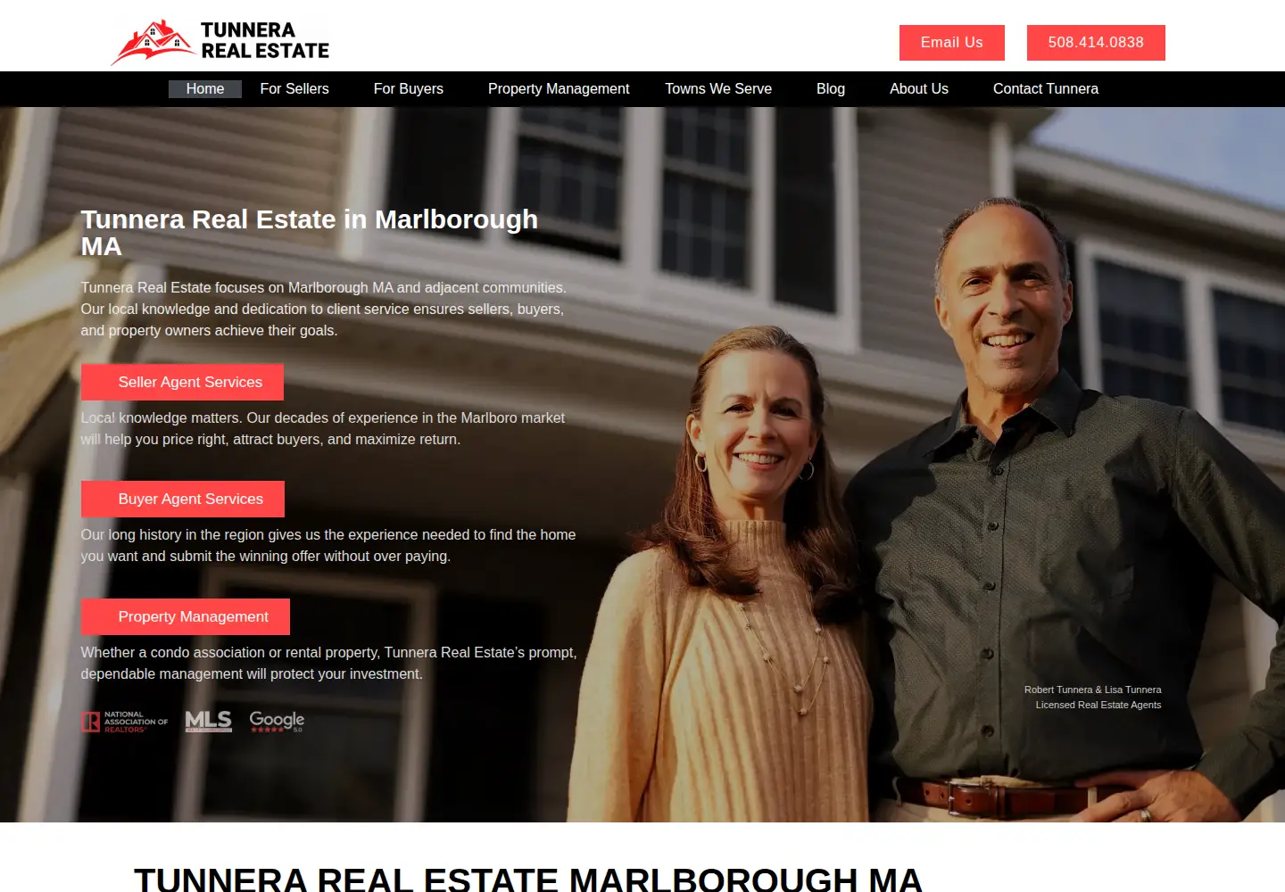 Screenshot of tunnerarealestate.com