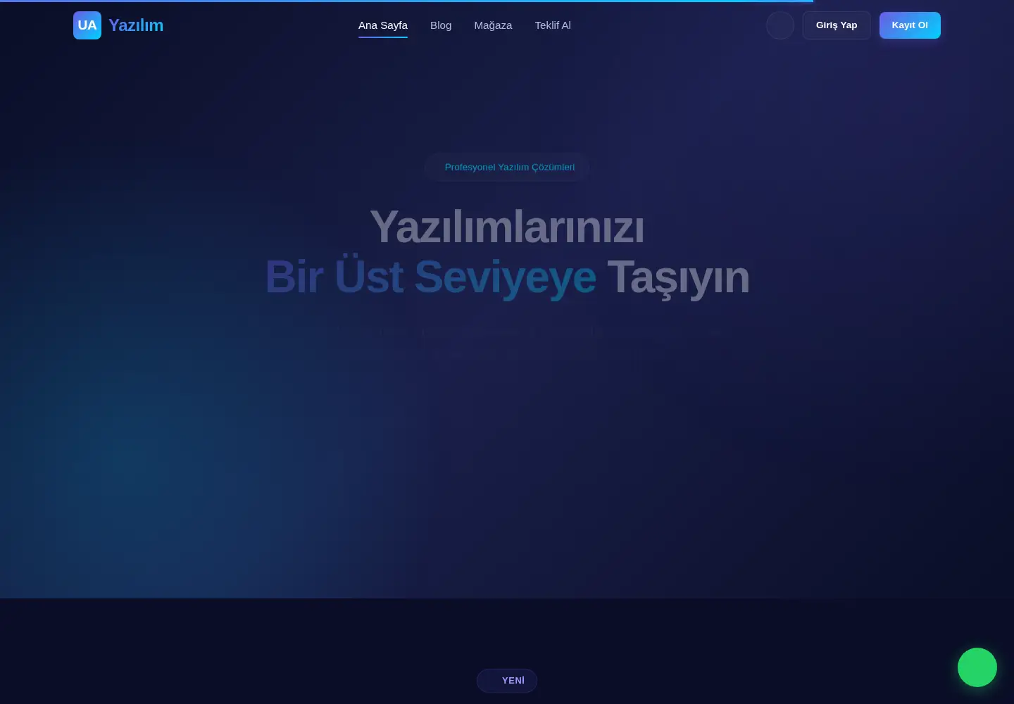 Captured homepage of uayazilim.com in the current scan