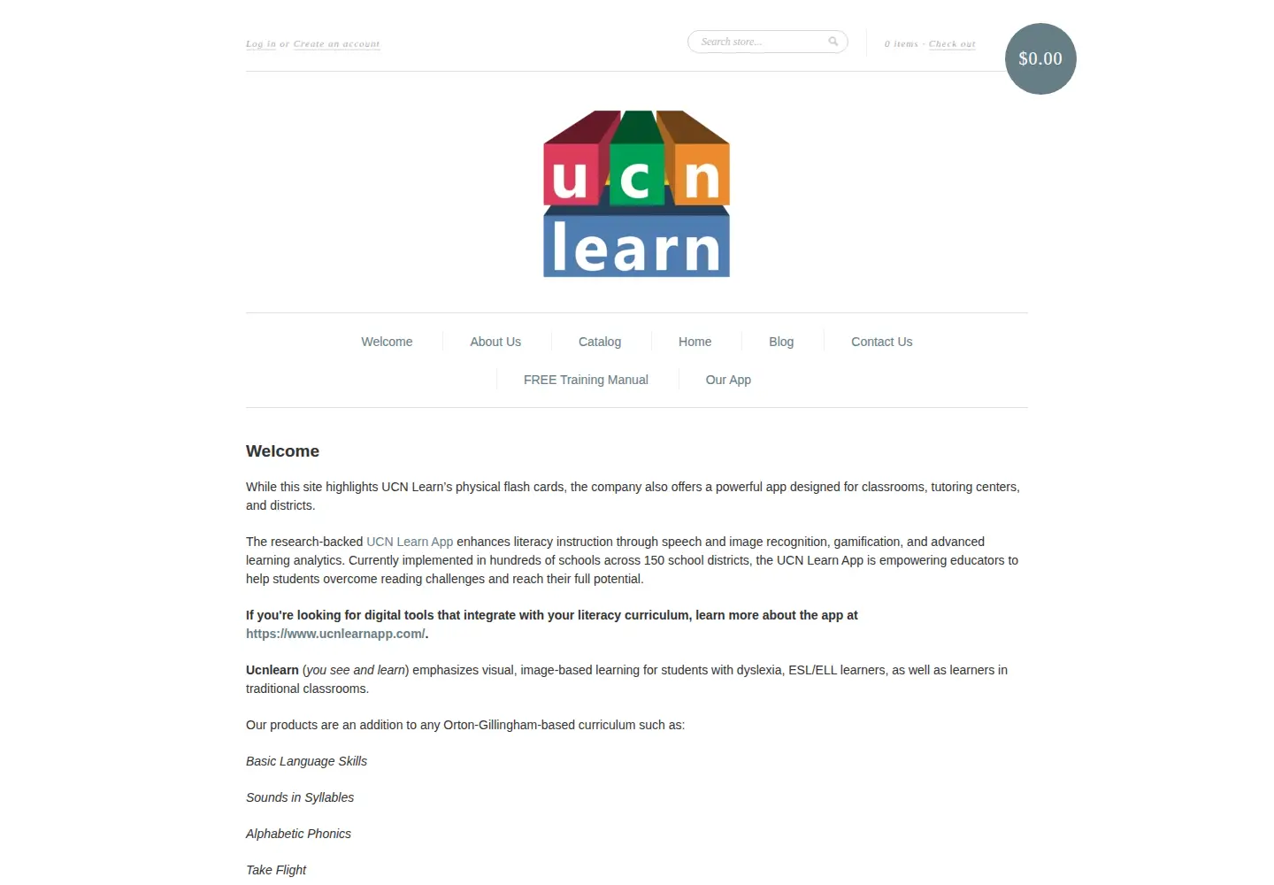 Screenshot of ucnlearn.com