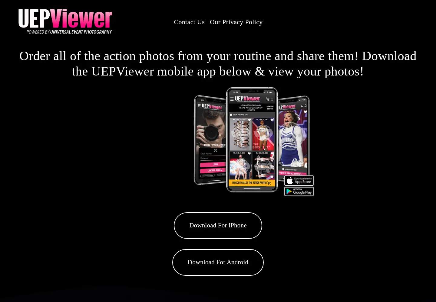 Captured homepage of uepviewer.com in the current scan