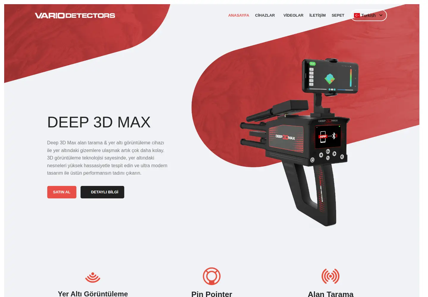 Screenshot of variodetectors.com