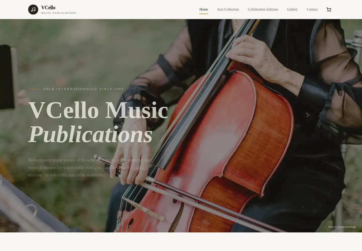 Screenshot of vcellomusic.com