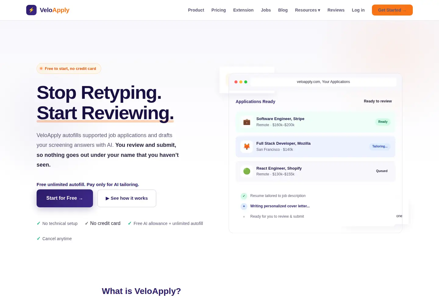 Screenshot of veloapply.com