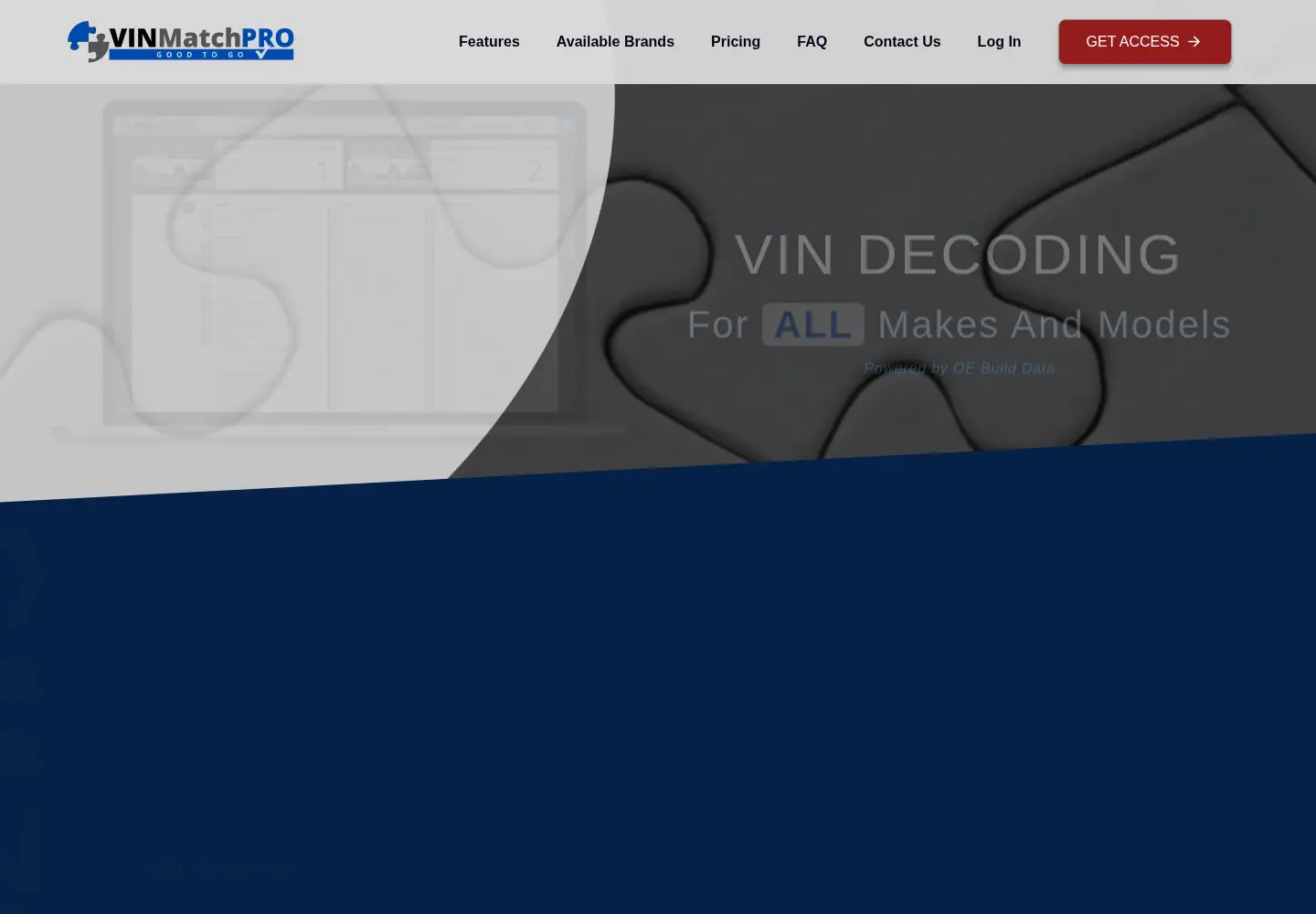 Screenshot of vinmatchpro.com