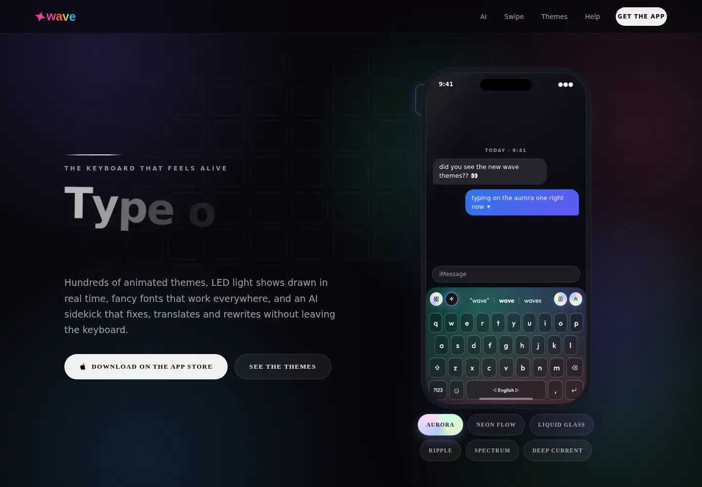 Screenshot of wavekeyboard.com