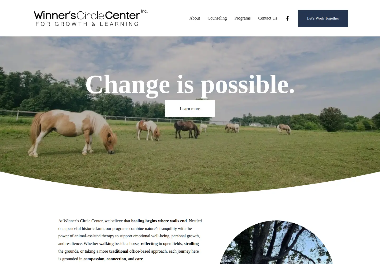 Screenshot of winnerscirclecenter.com