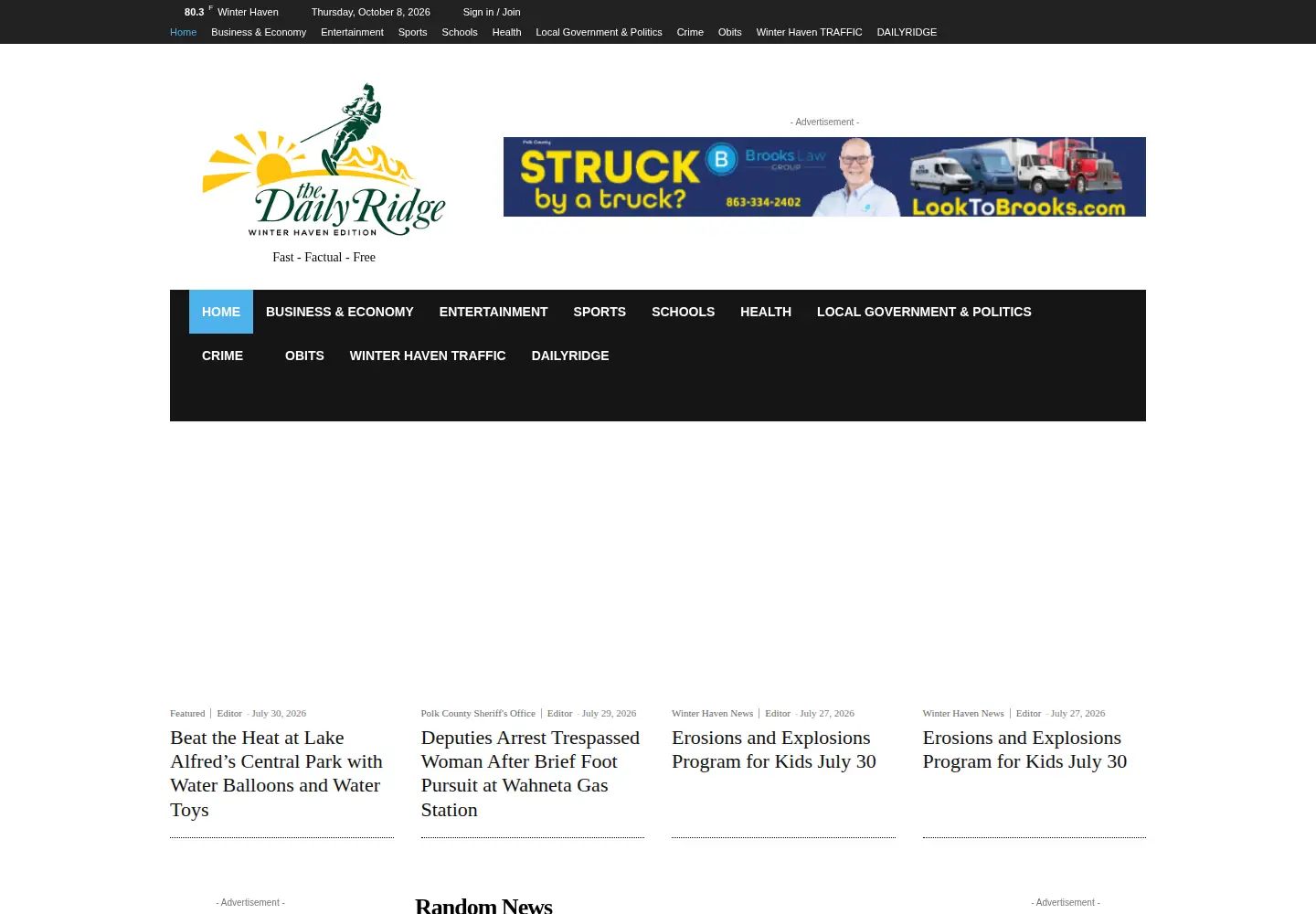 Screenshot of winterhavendaily.com