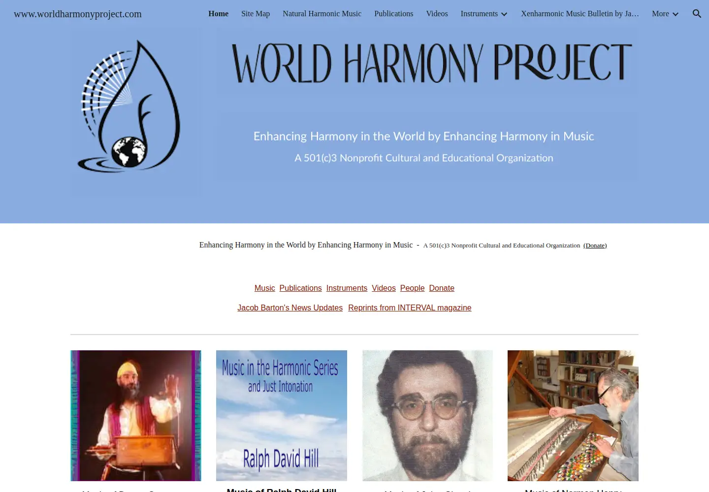 Screenshot of worldharmonyproject.com