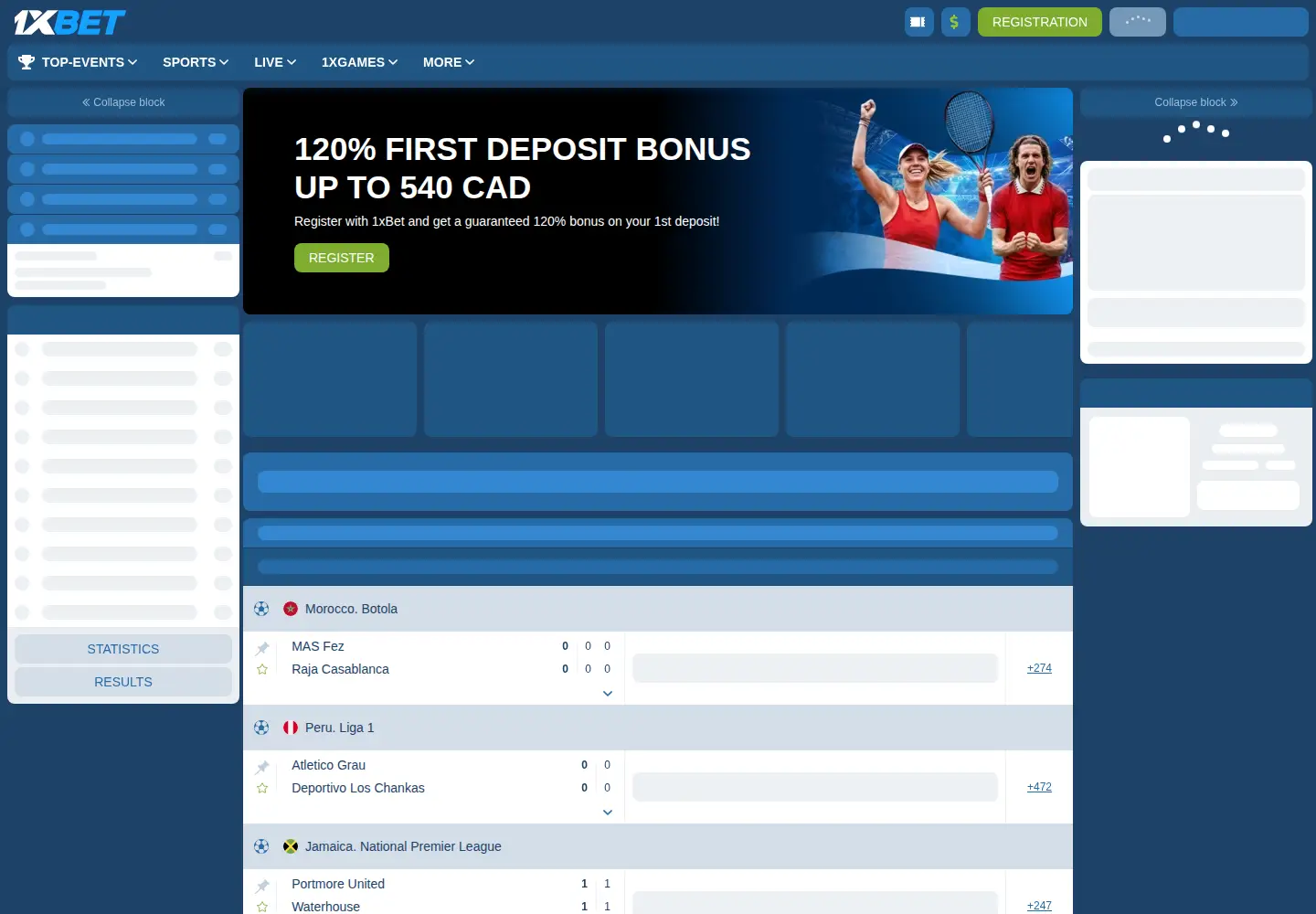 Captured homepage of xbet-1.com in the current scan