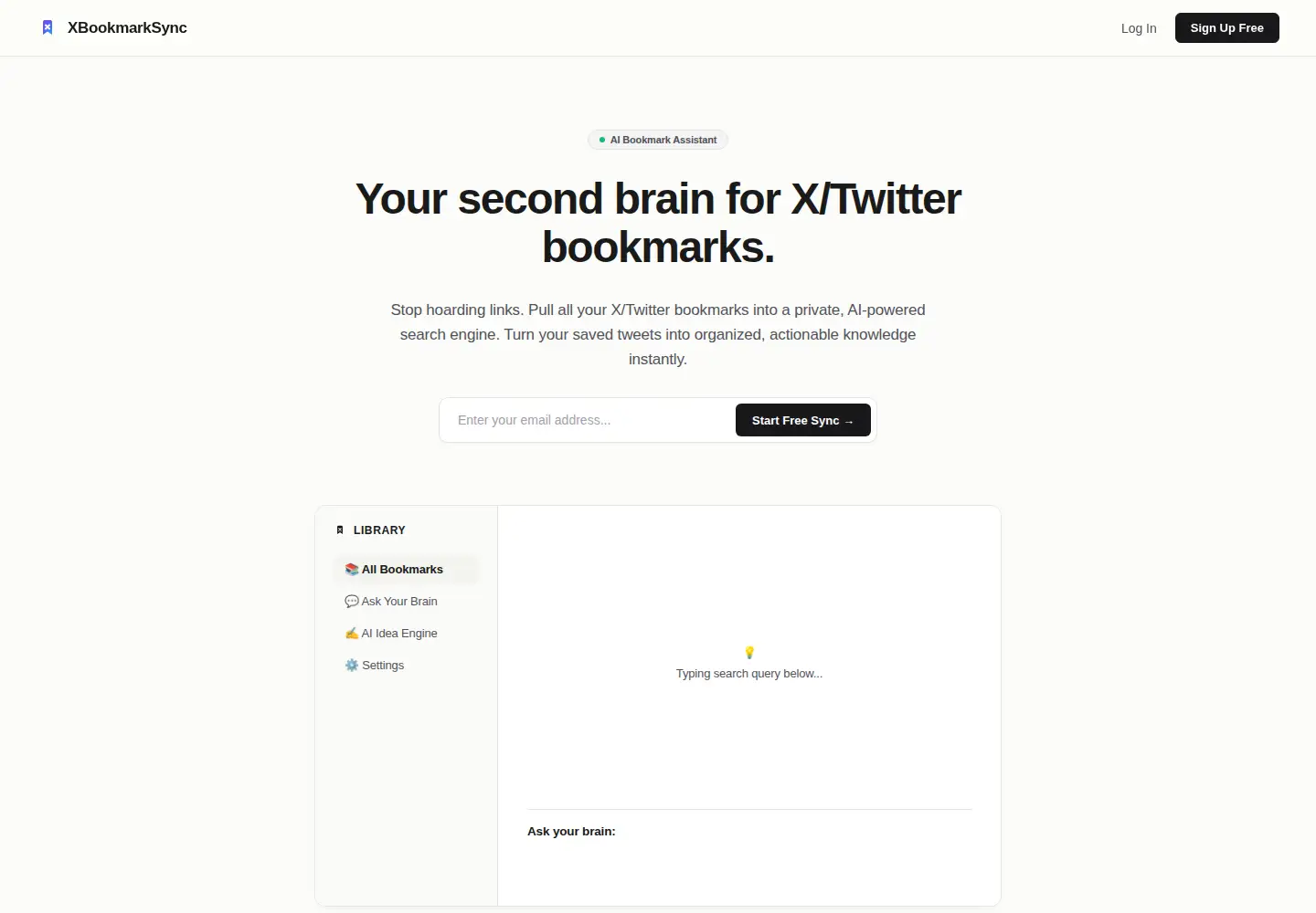Screenshot of xbookmarksync.com
