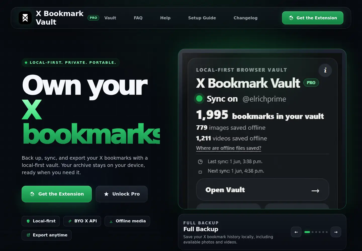 Screenshot of xbookmarkvault.com