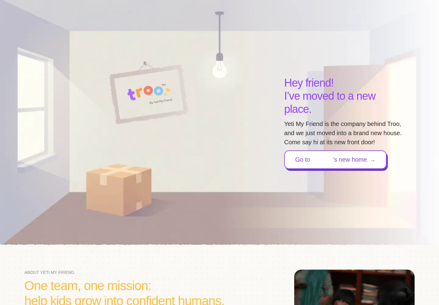 Captured homepage of yetimyfriend.com in the current scan