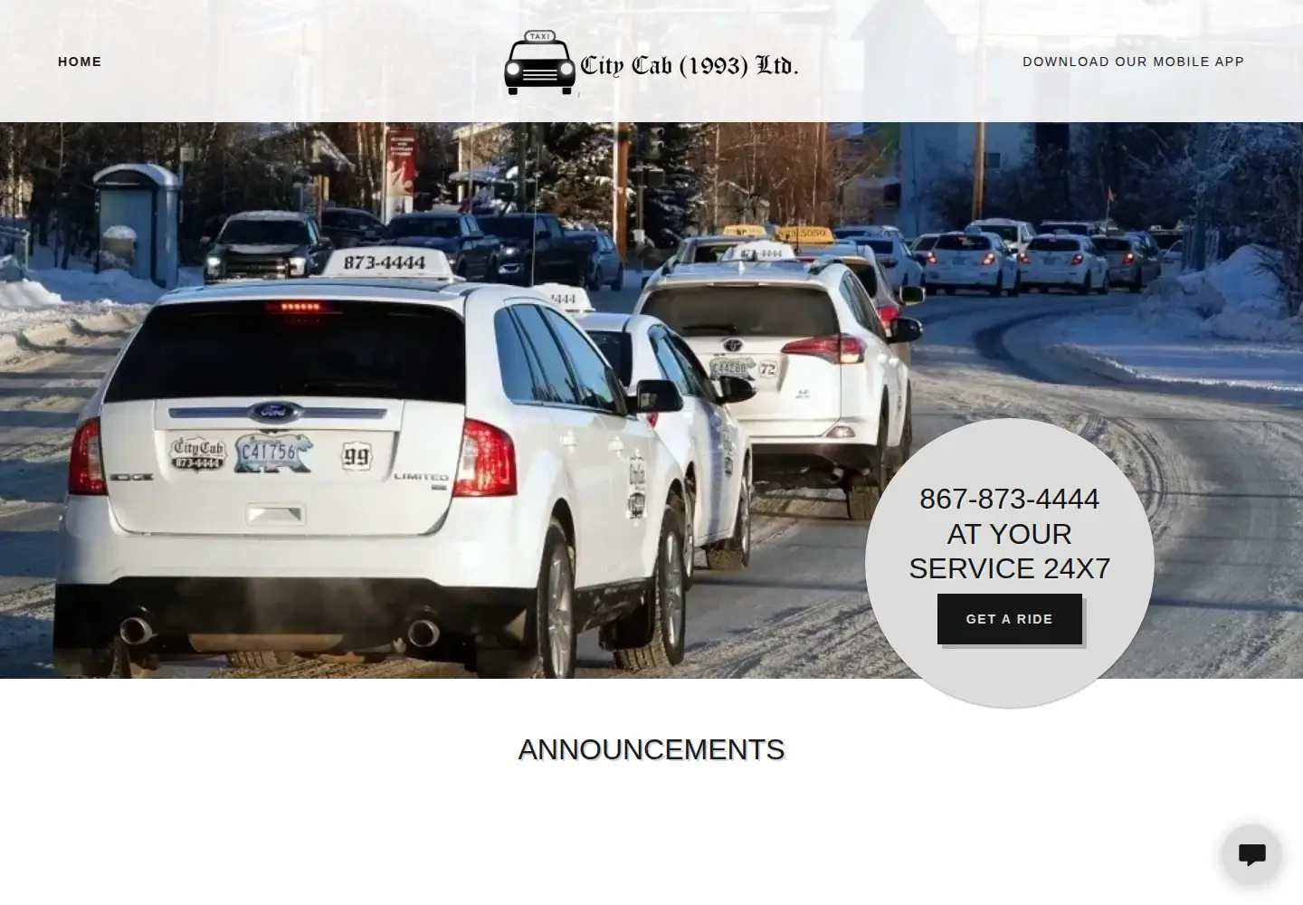 Screenshot of ykcitycab.com