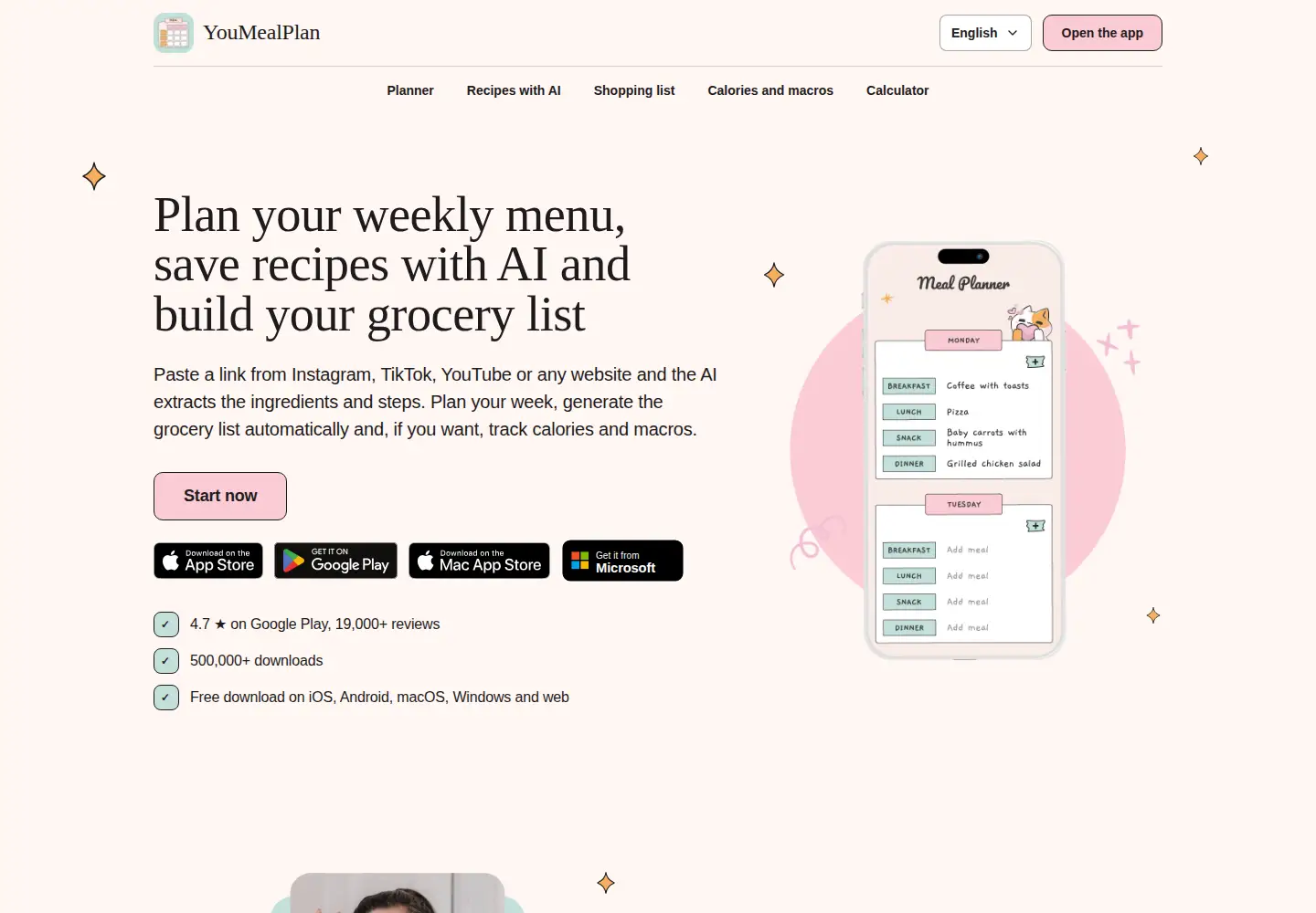 Screenshot of youmealplan.com
