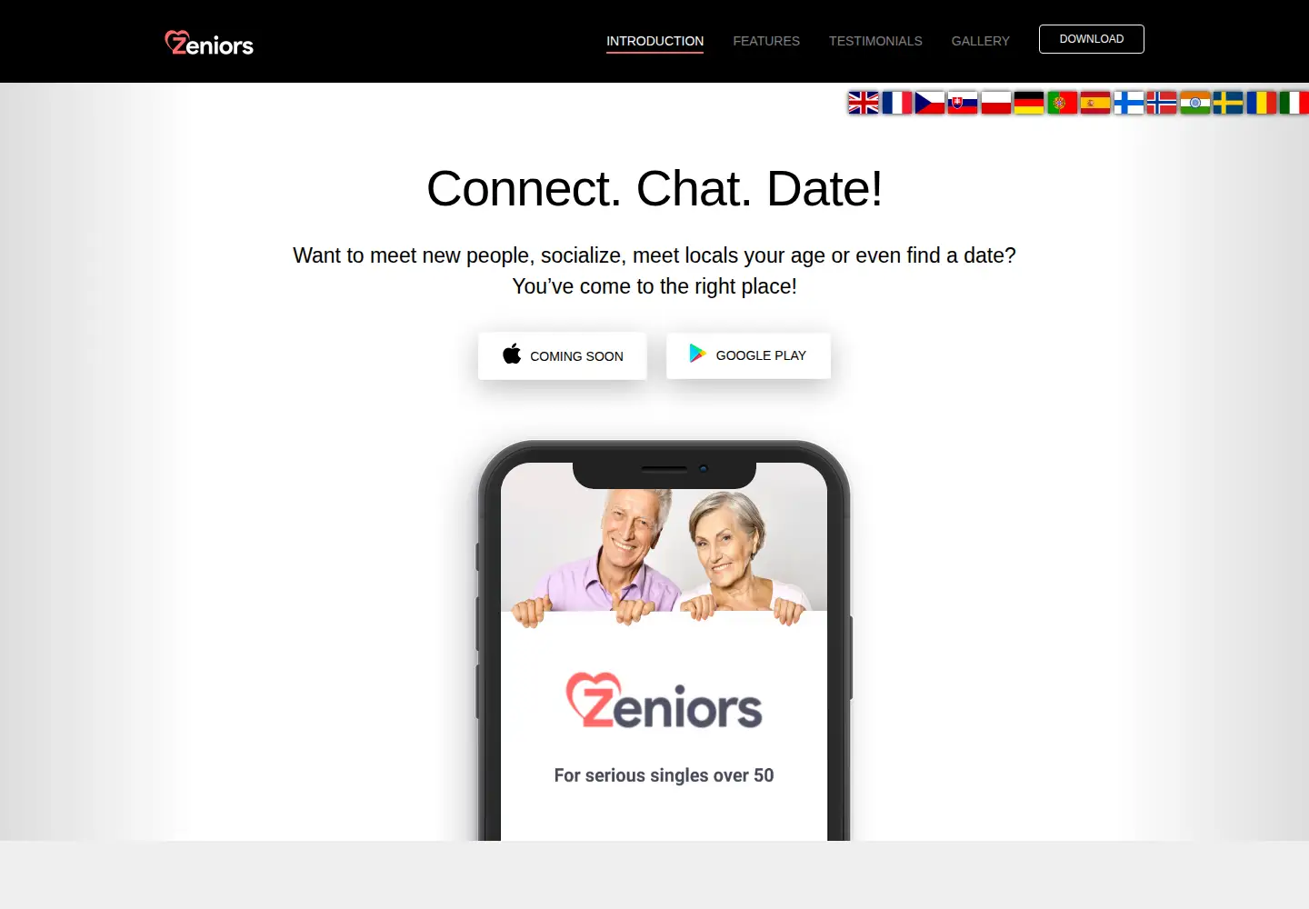 Captured homepage of zeniors.com in the current scan