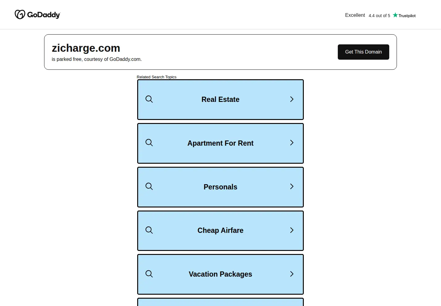 Screenshot of zicharge.com