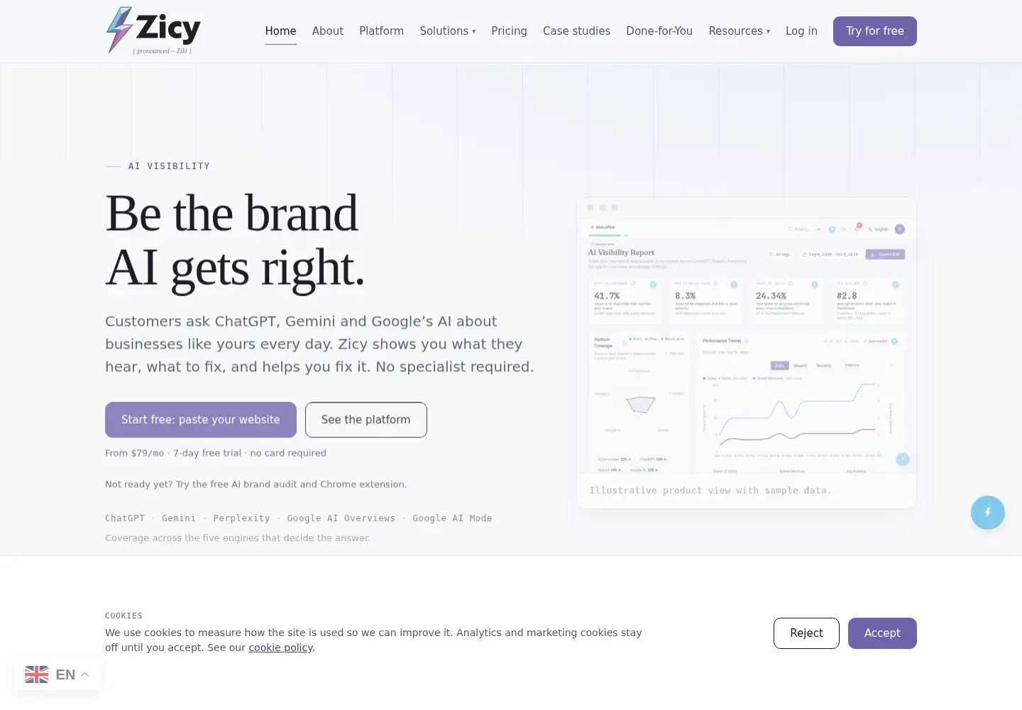 Captured homepage of zicy.com in the current scan