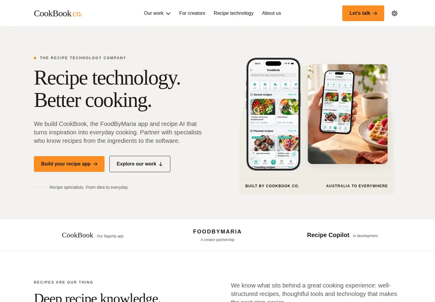 Screenshot of cookbook.company