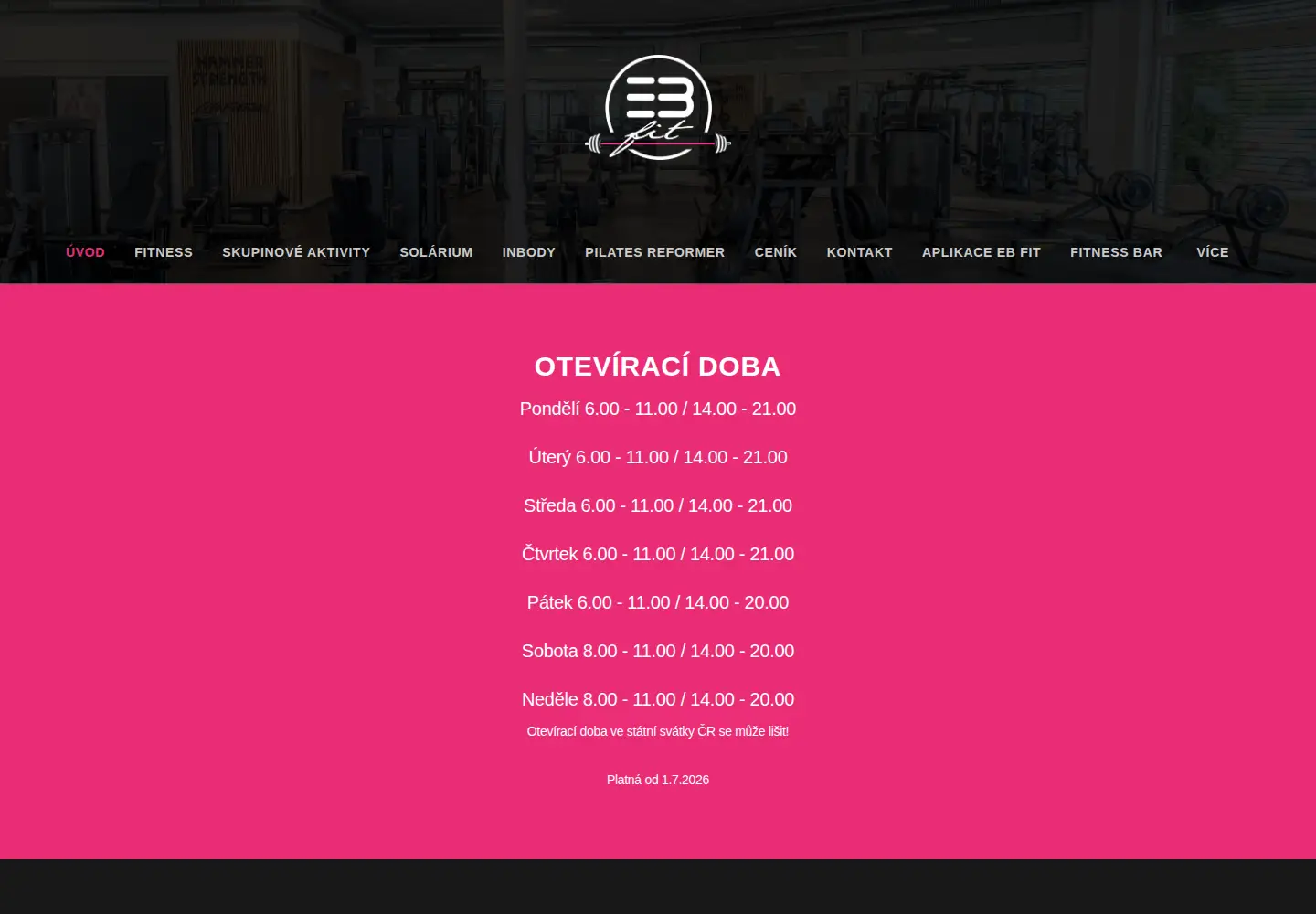 Screenshot of ebfit.cz