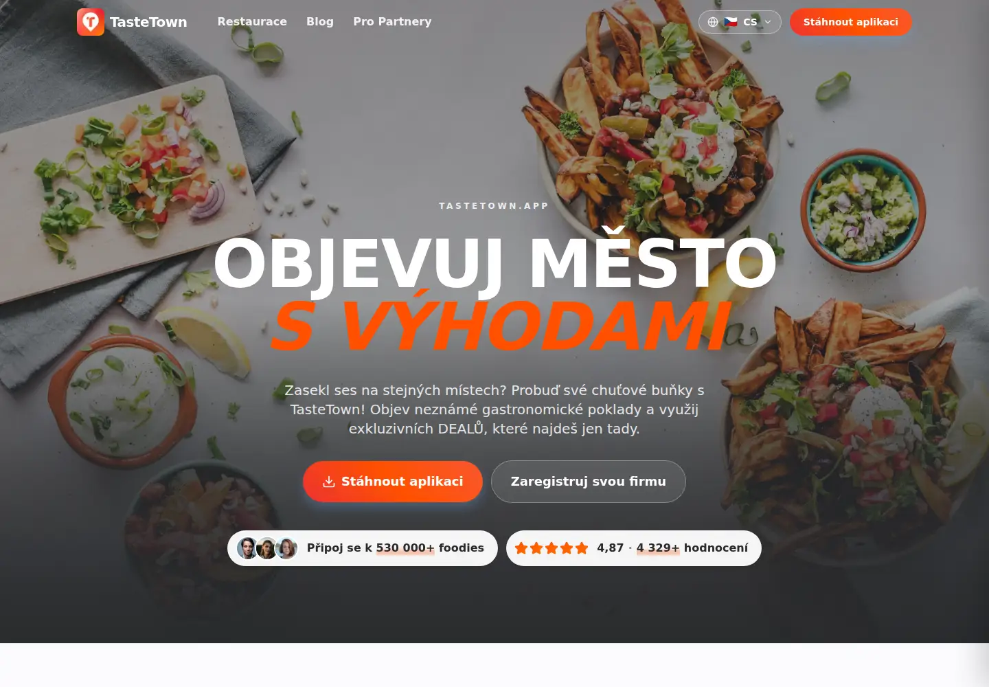 Captured homepage of tastetown.cz in the current scan