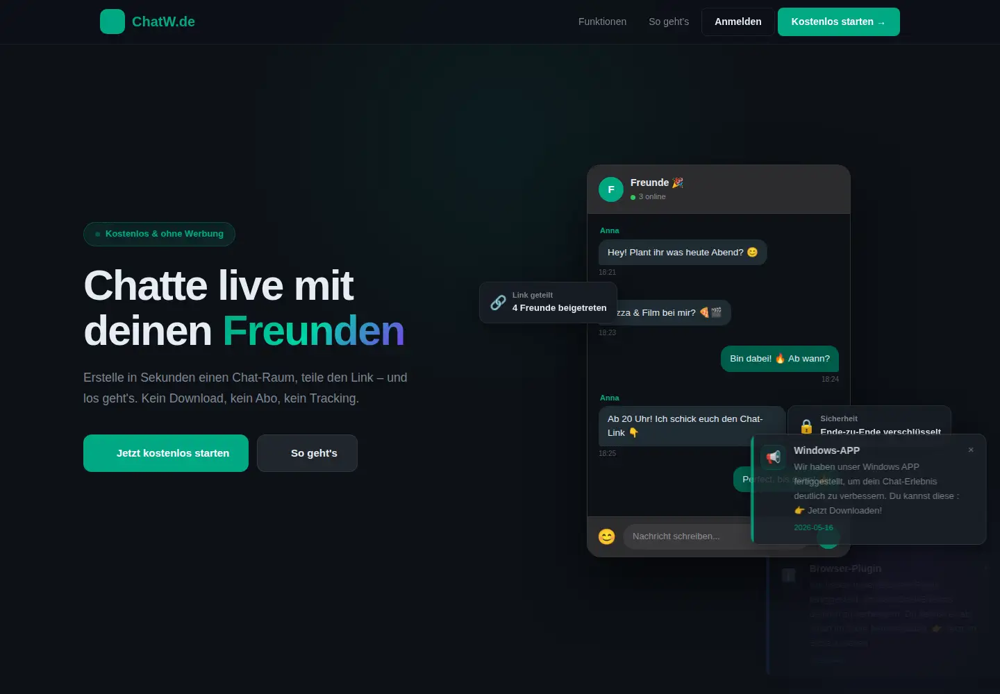 Screenshot of chatw.de