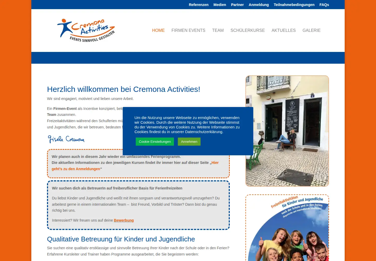 Screenshot of cremona-activities.de