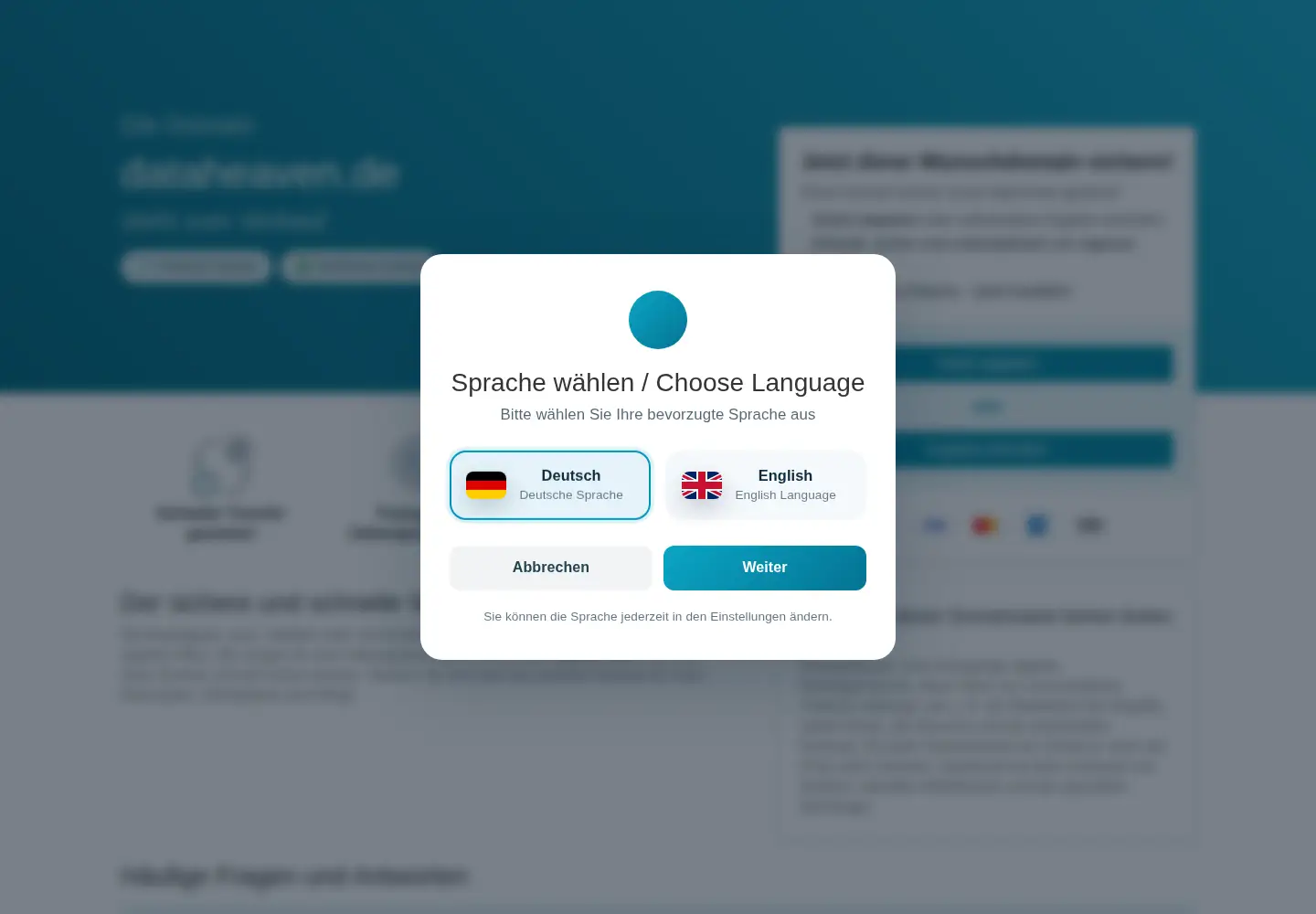 Screenshot of dataheaven.de