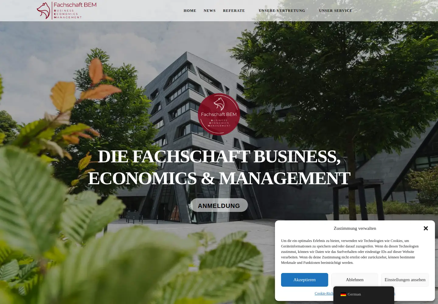 Screenshot of diefachschaft-bem.de