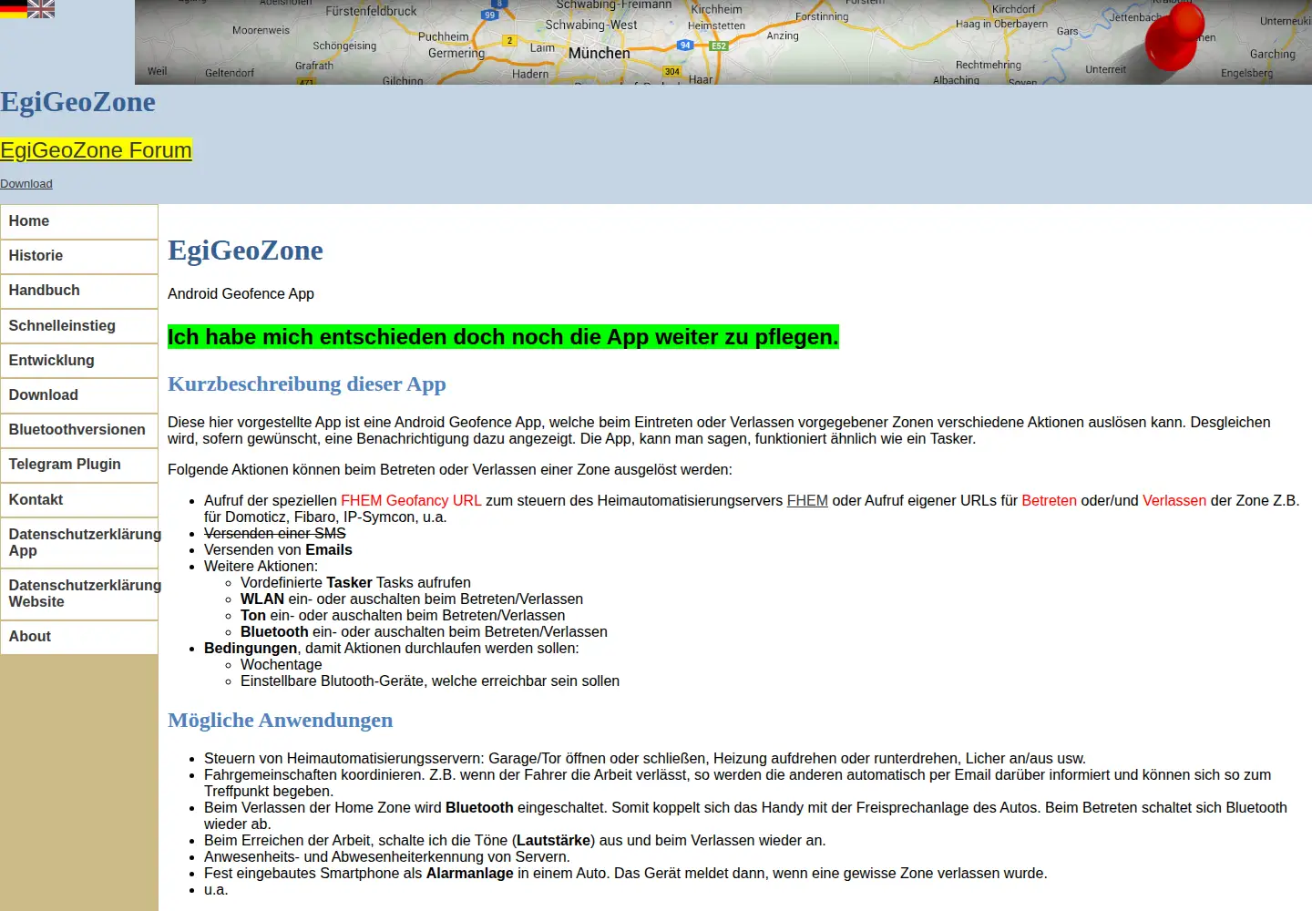 Captured homepage of egigeozone.de in the current scan