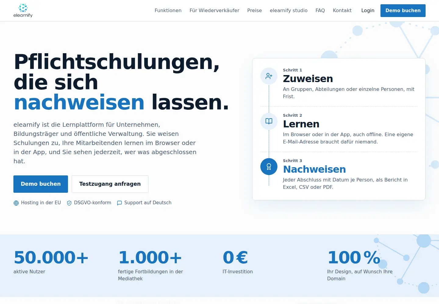 Captured homepage of elearnify.de in the current scan