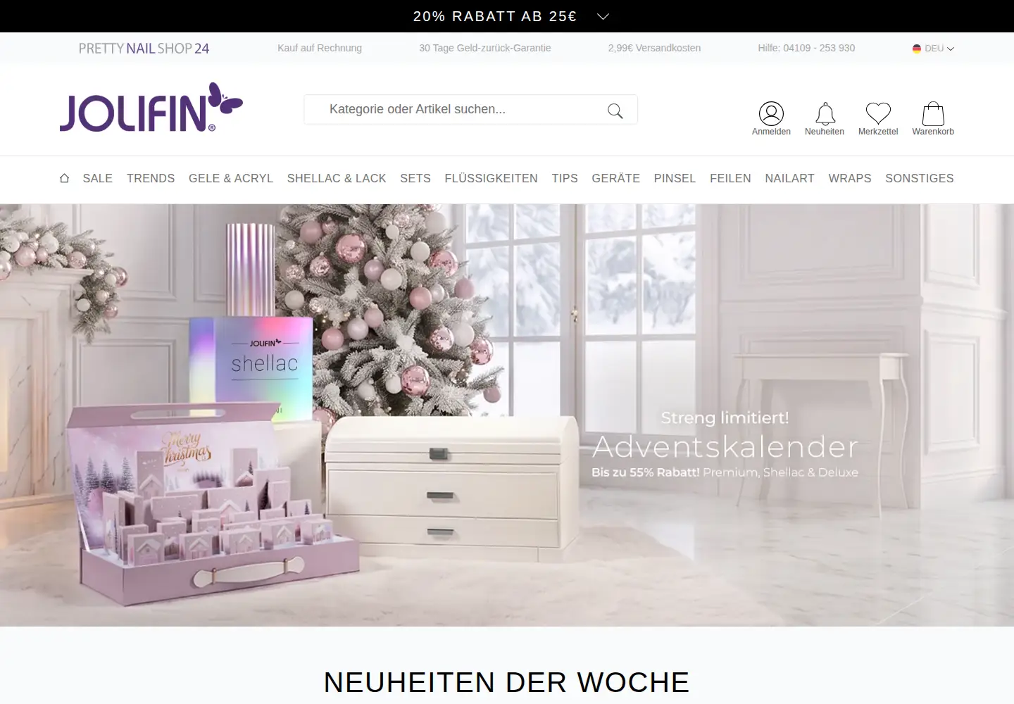 Captured homepage of jolifin.de in the current scan