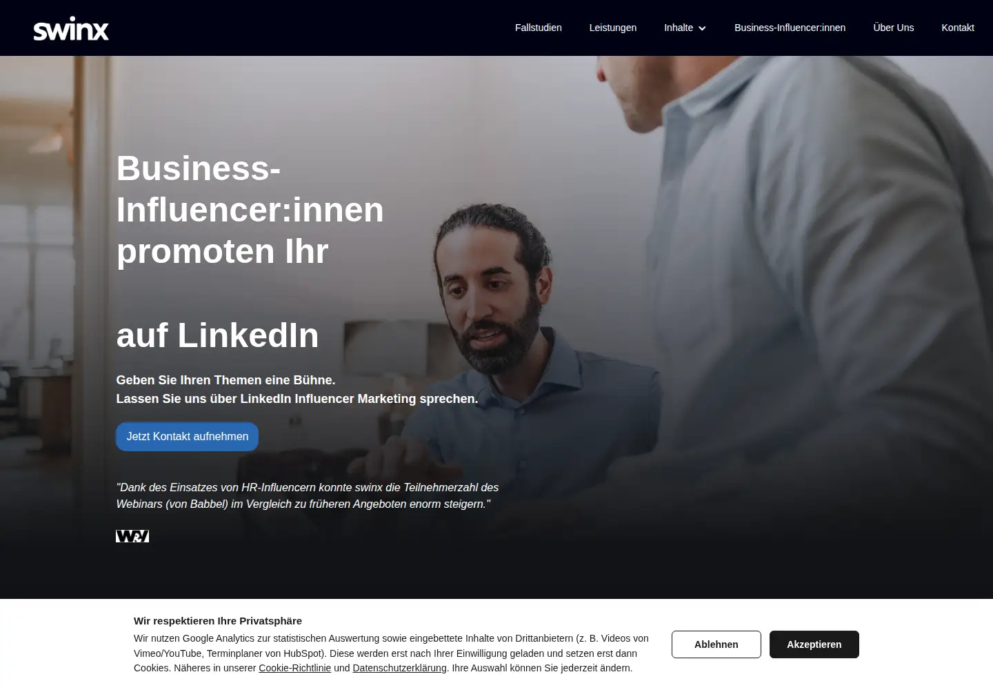 Screenshot of swinx.de