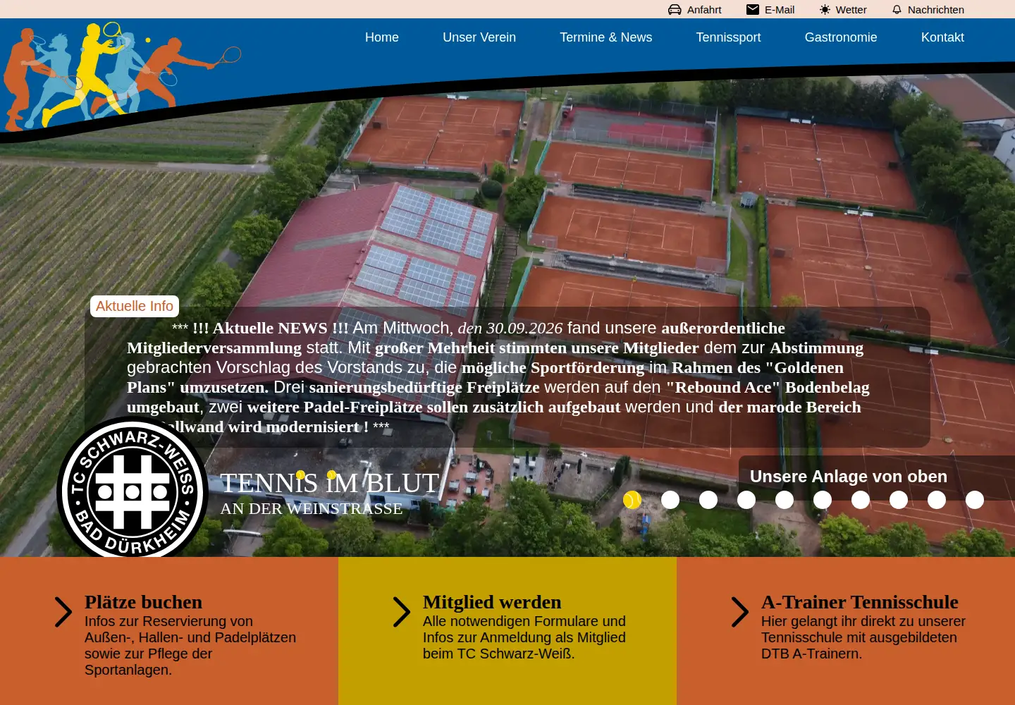 Screenshot of tennisclub-badduerkheim.de
