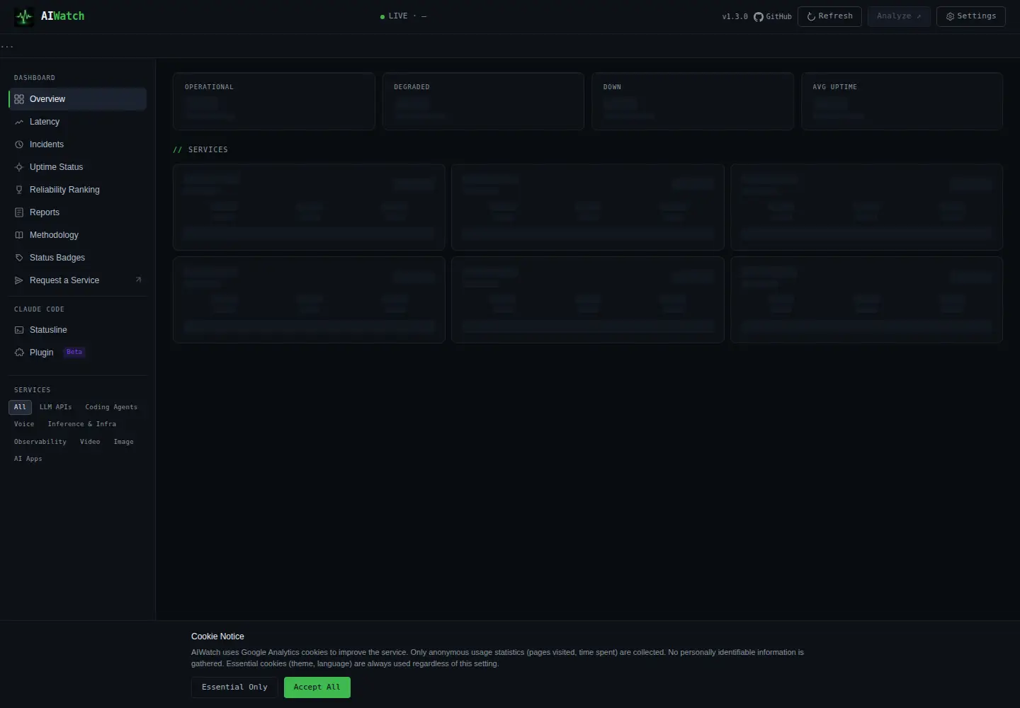 Screenshot of ai-watch.dev