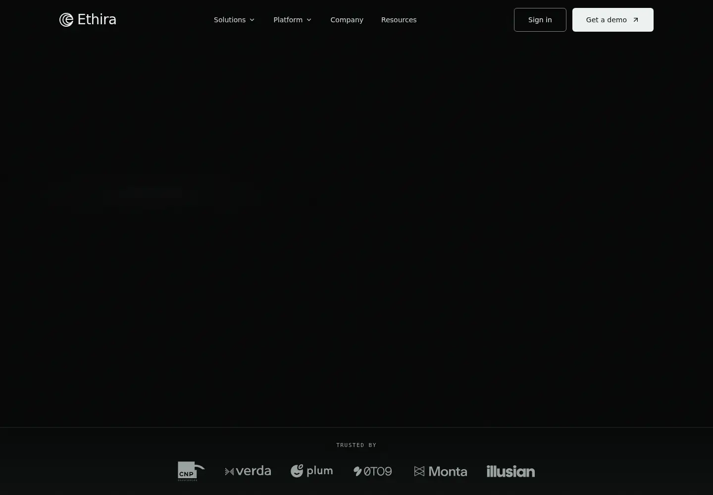 Captured homepage of ethira.dev in the current scan