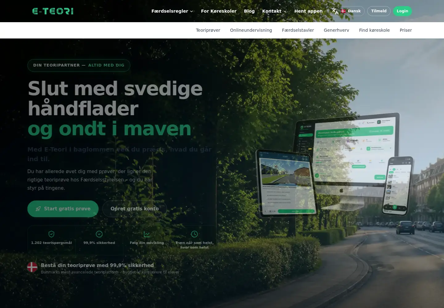 Screenshot of e-teori.dk