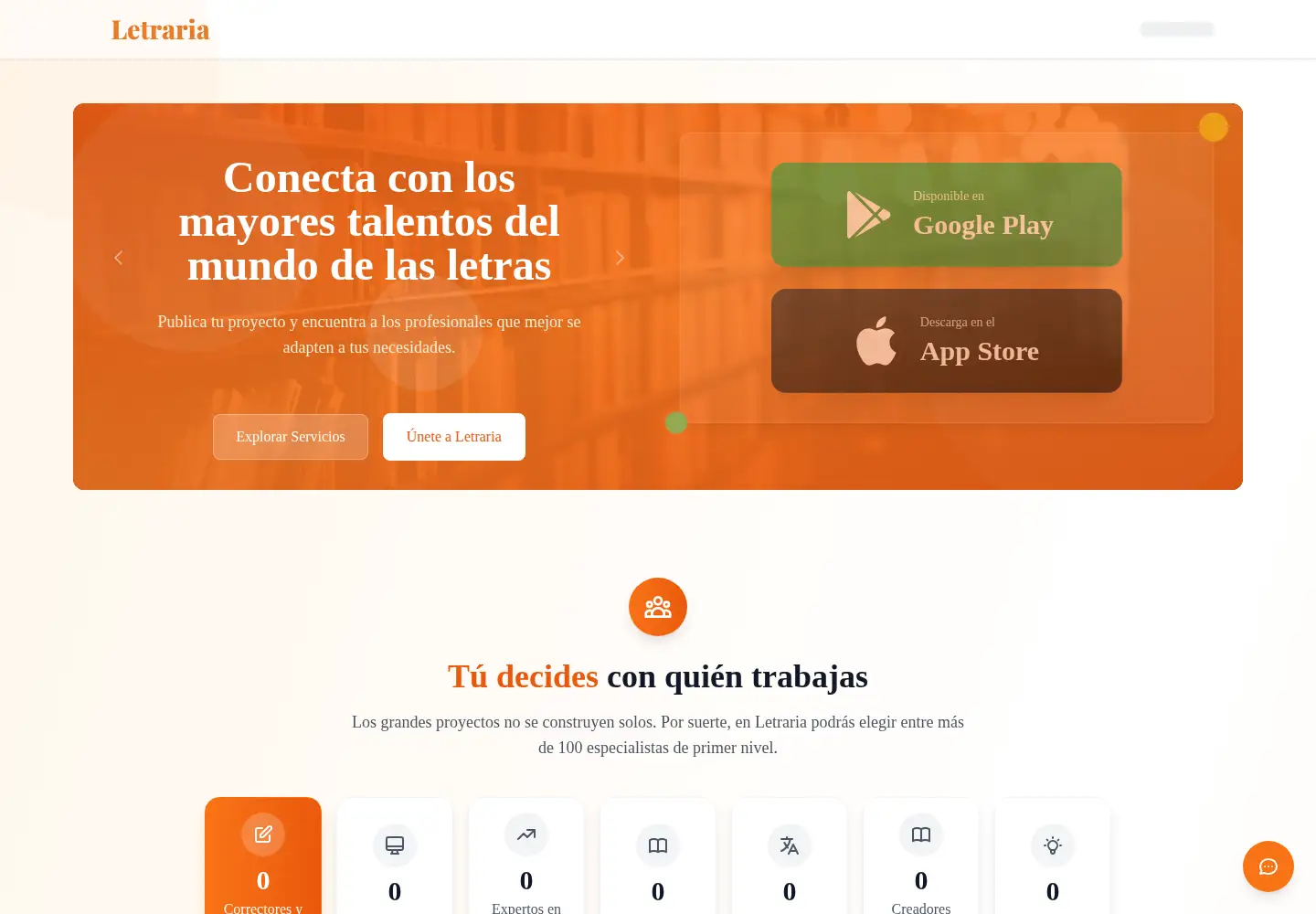 Screenshot of letraria.es