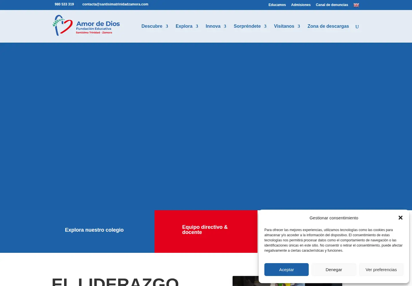 Captured homepage of santisimatrinidadzamora.es in the current scan