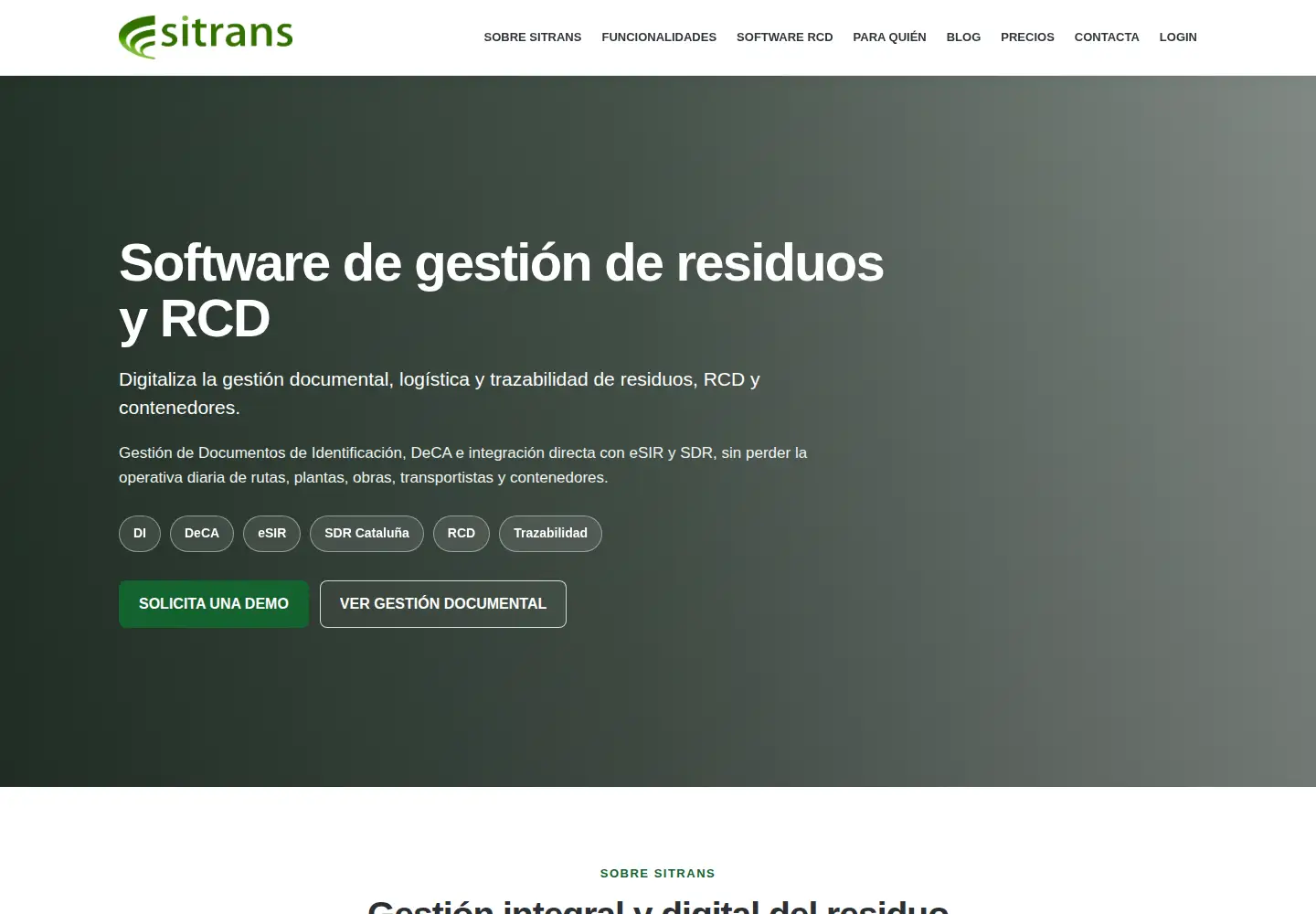 Screenshot of sitrans.es